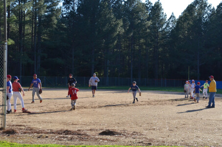 Little League Baseball game in Cleveland, North Carolina