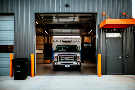 Ambulance at EMS Station 88 in Cleveland, North Carolina